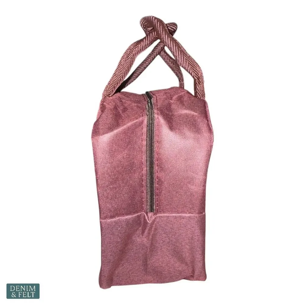 NEW Insulated Lunch Bag Burgundy Bear Logo Reusable Zip Closure Work School Tote